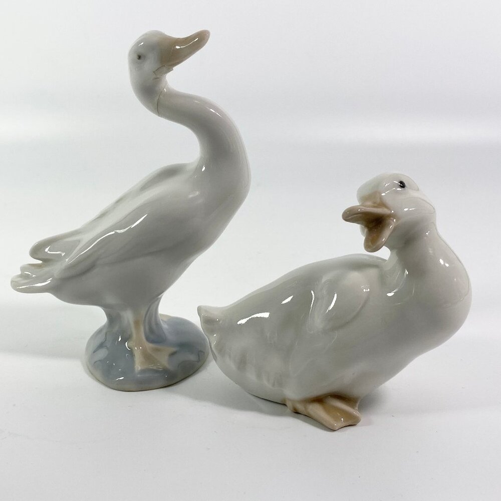 Set of 2  Lladro & Nao Geese porcelain figurines
